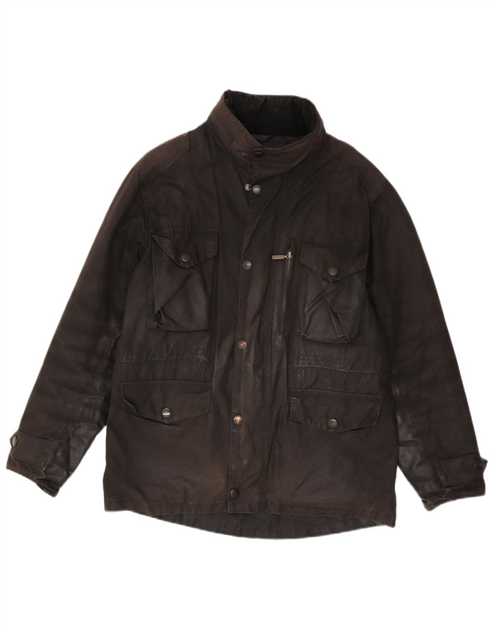 BARBOUR Herre vokset bomuldsjakke UK 38 Medium Brun