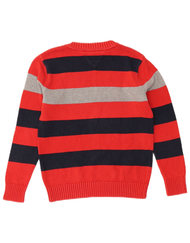 Tommy Hilfiger drenge sweater med rund hals 8-9 år Medium rød stribet