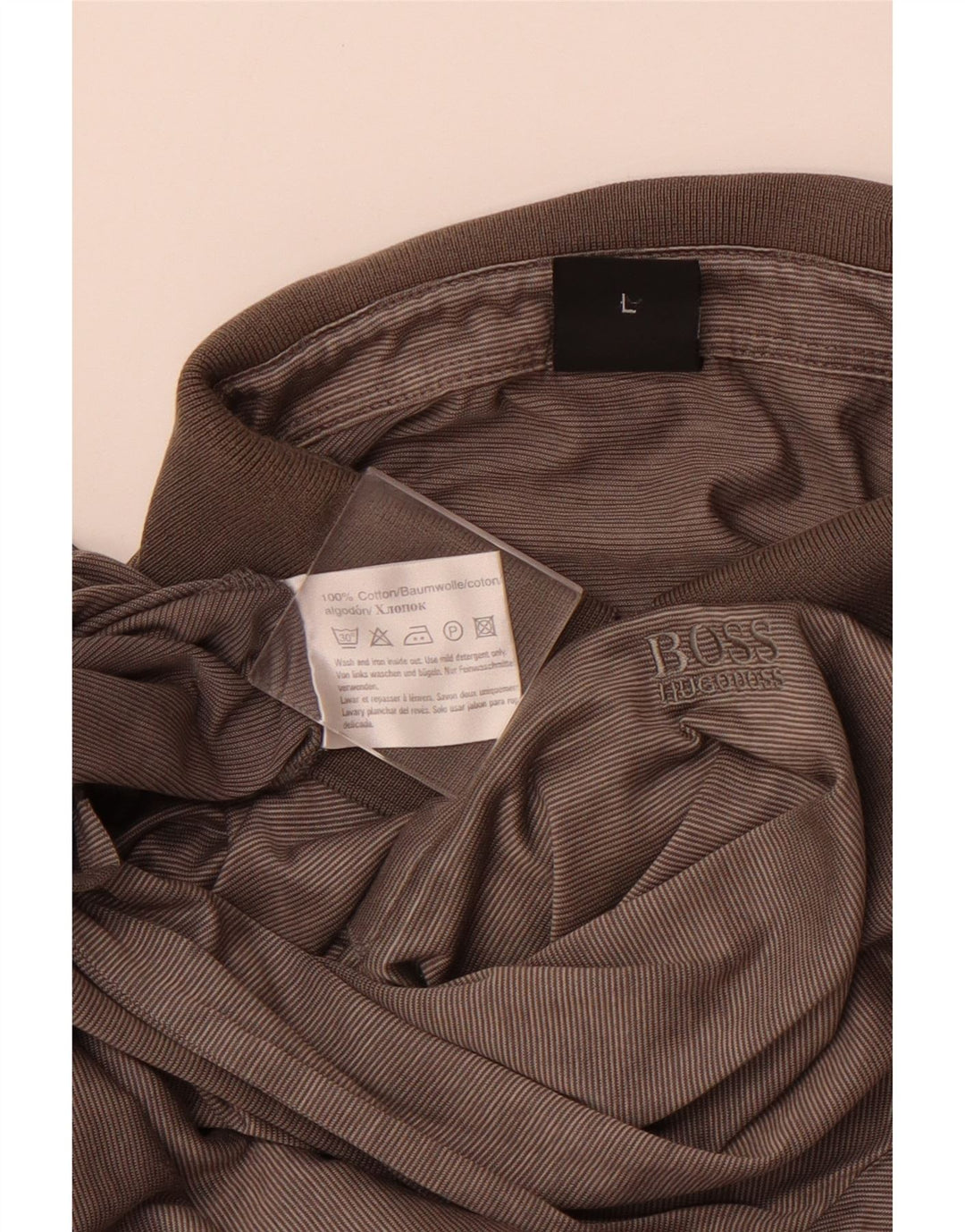 HUGO BOSS Poloskjorte til mænd, stor grå nålestribet bomuld