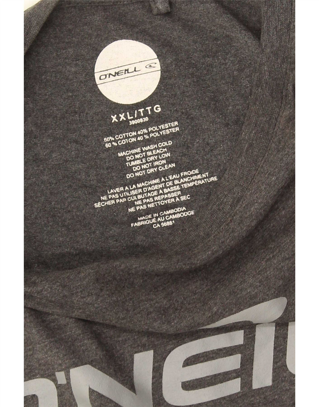 O'Neill Herre Grafisk T-Shirt Top 2XL Grå Bomuld