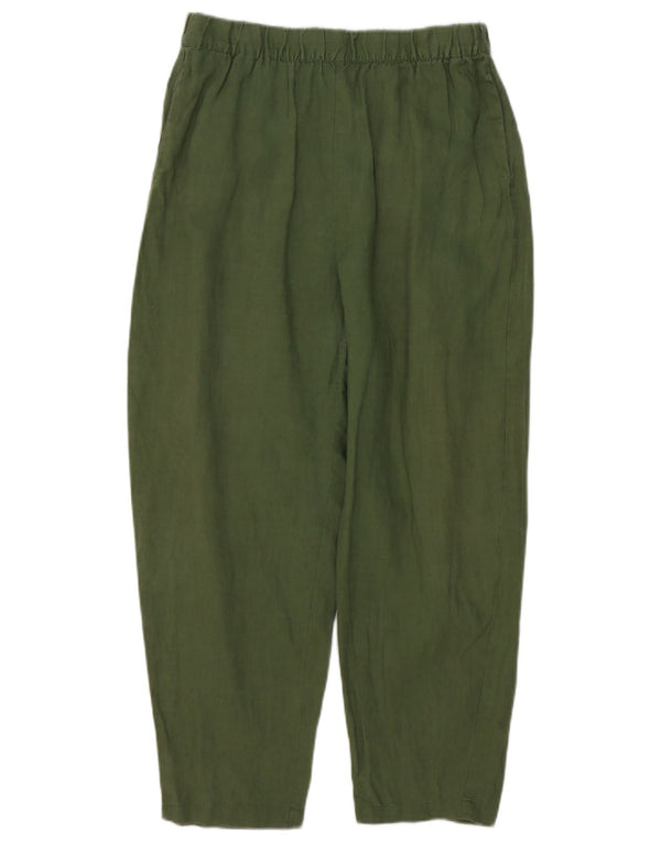 Zara Dame High Waist Loose Fit Chino Bukser Medium W28 L26 Grøn