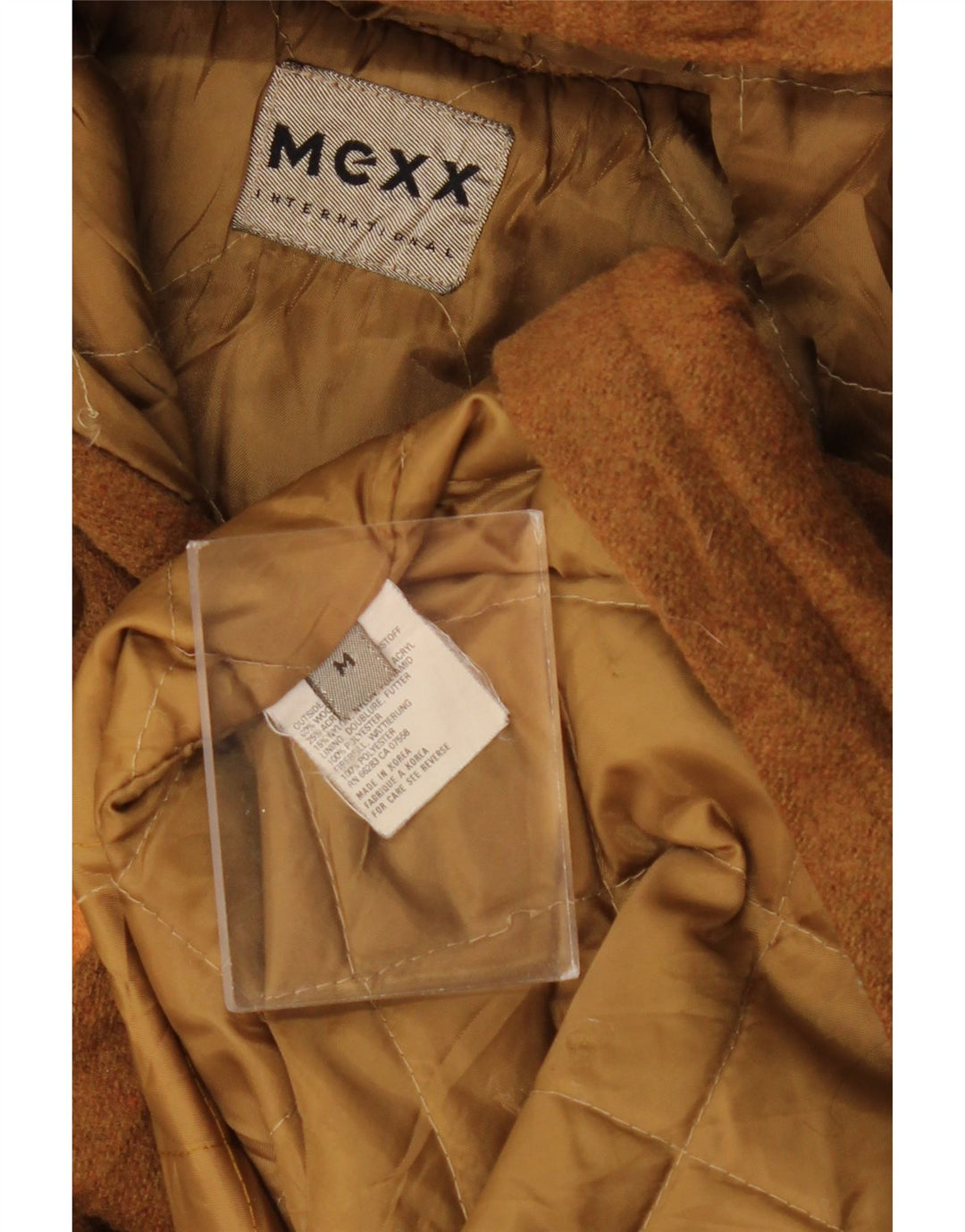 MEXX Herre Loose Fit Hooded Duffel Coat UK 36 Medium Brun Uld