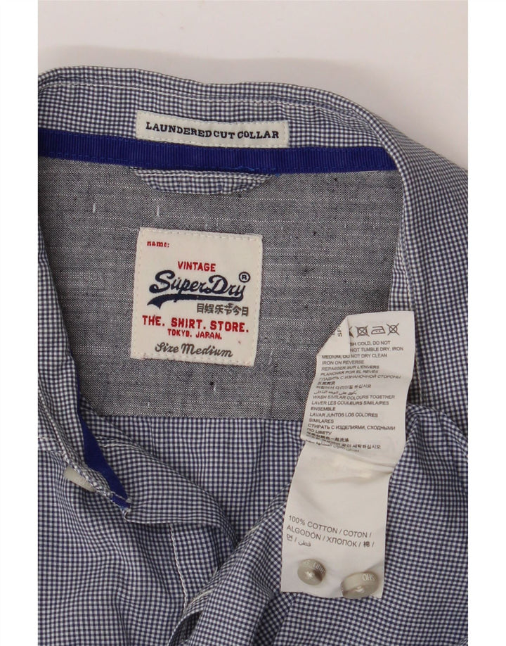 SUPERDRY Herreskjorte Medium Marineblå Gingham Bomuld
