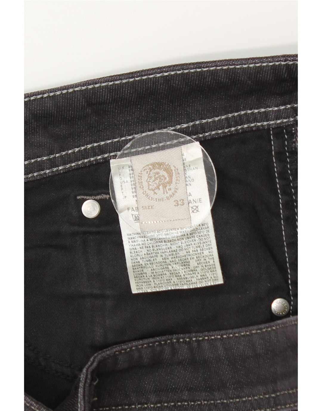 DIESEL Straight Jeans til mænd W33 L30 Grå bomuld