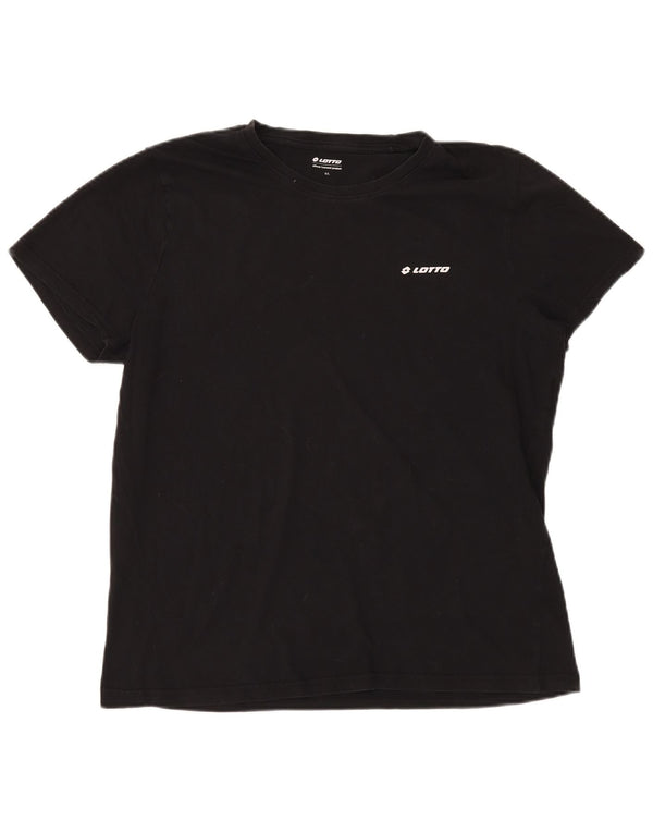 LOTTO Dame T-Shirt Top UK 16 Stor Sort Bomuld