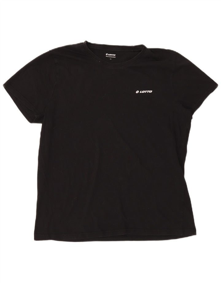 LOTTO Dame T-Shirt Top UK 16 Stor Sort Bomuld