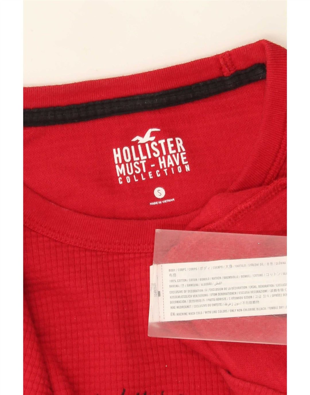 Hollister Herre Regular Grafisk Top Langærmet Lille Rød Bomuld