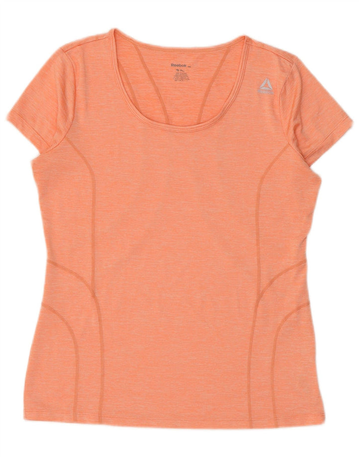 Reebok Dame T-Shirt Top UK 14 Medium Orange Polyester