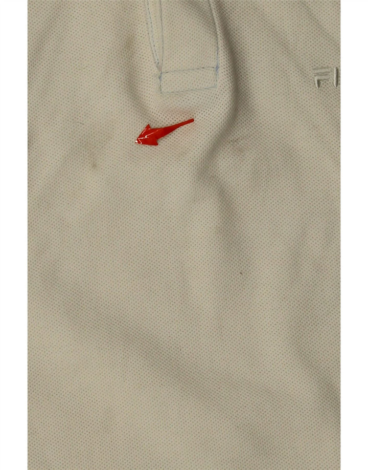 FILA Mens Polo Shirt IT 48 Medium White