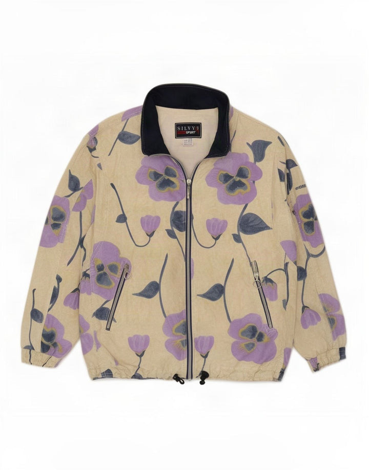 Silvy Womens Oversized træningsdragt Topjakke IT 42 Medium Beige Floral