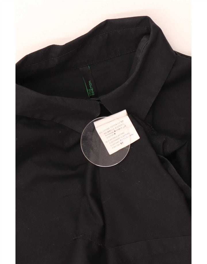 Benetton Dameskjorte UK 12 Medium Sort Bomuld