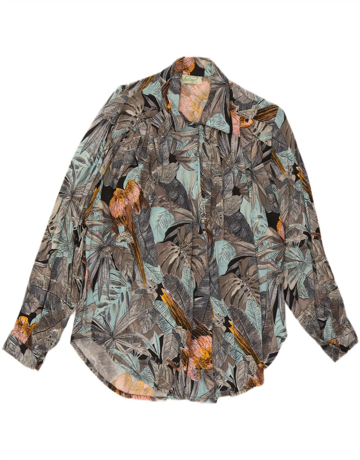 VELENO skjortebluse til kvinder UK 20 2XL Flerfarvet blomsterviscose