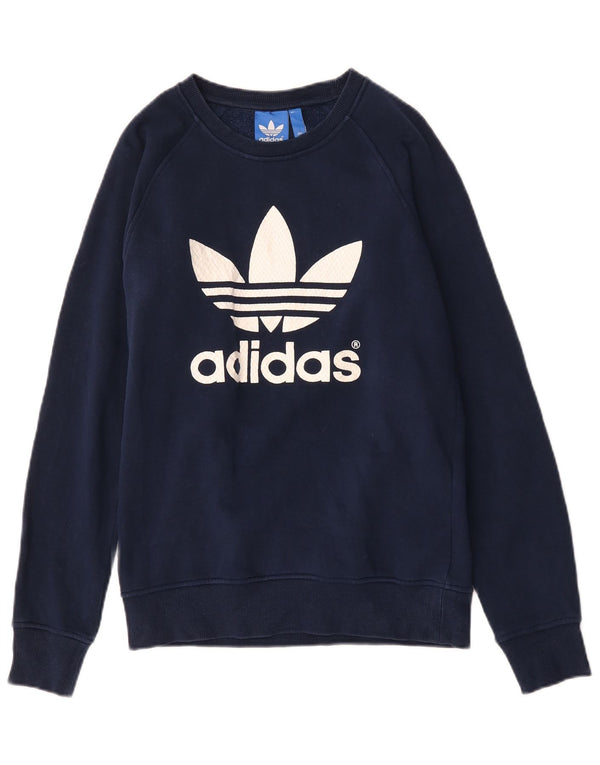 Adidas grafisk sweatshirt til mænd XS marineblå bomuld