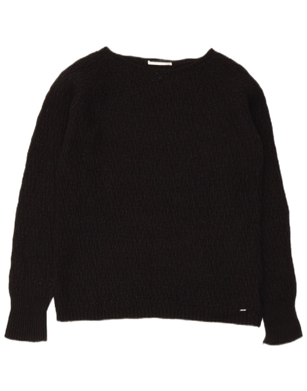 Gas Dame Boat Neck Jumper Sweater UK 8 Small Black