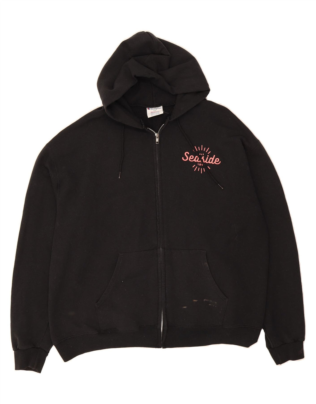 CHAMPION Mens Zip Hoodie Sweater 2XL Black Cotton Vintage Champion and Second-Hand Champion from Messina Hembry 