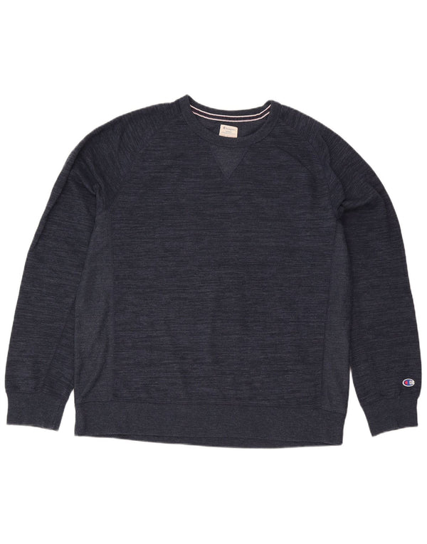 Champion Herre Sweatshirt Jumper 2XL Navyblå Flecked Bomuld