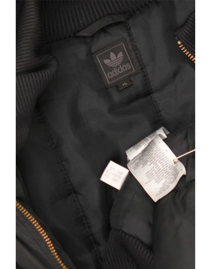 Adidas Herre hættepolstret jakke UK 42 XL Sort Polyester