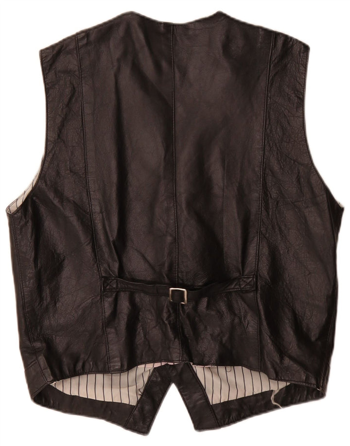 Vintage herre lædervest medium sort