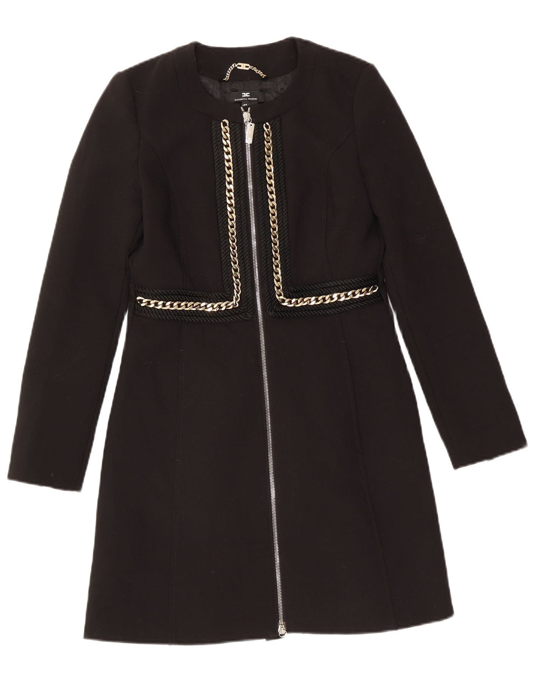 Elisabetta Franchi Dame Overfrakke IT 40 Lille Sort Polyester