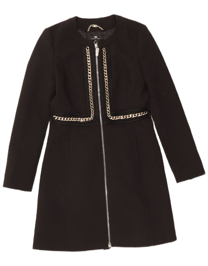 Elisabetta Franchi Dame Overfrakke IT 40 Lille Sort Polyester