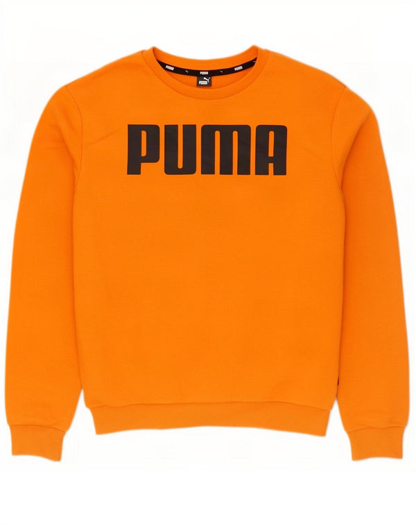 Puma Herre Grafisk Sweatshirt Jumper Medium Orange Bomuld