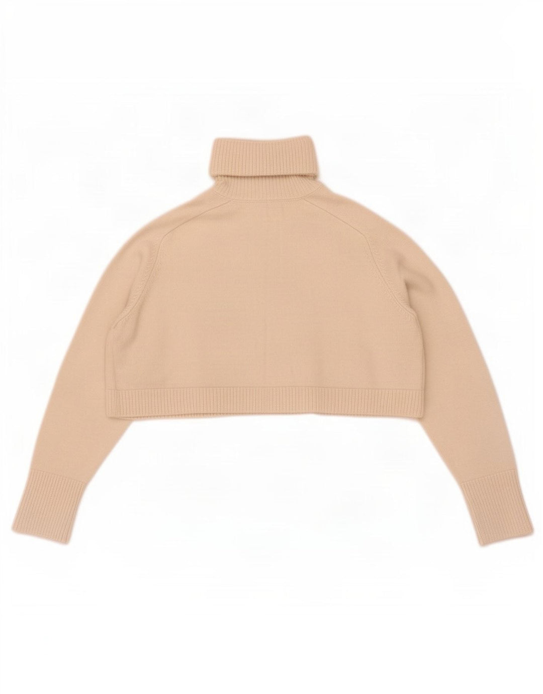 Zara Womens Crop Oversized rullehals sweater UK 10 Small Off White