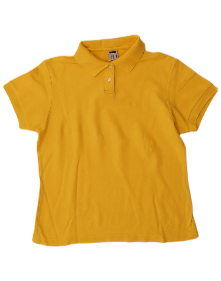 Fila Dame Polo Shirt IT 48 XL Gul Bomuld
