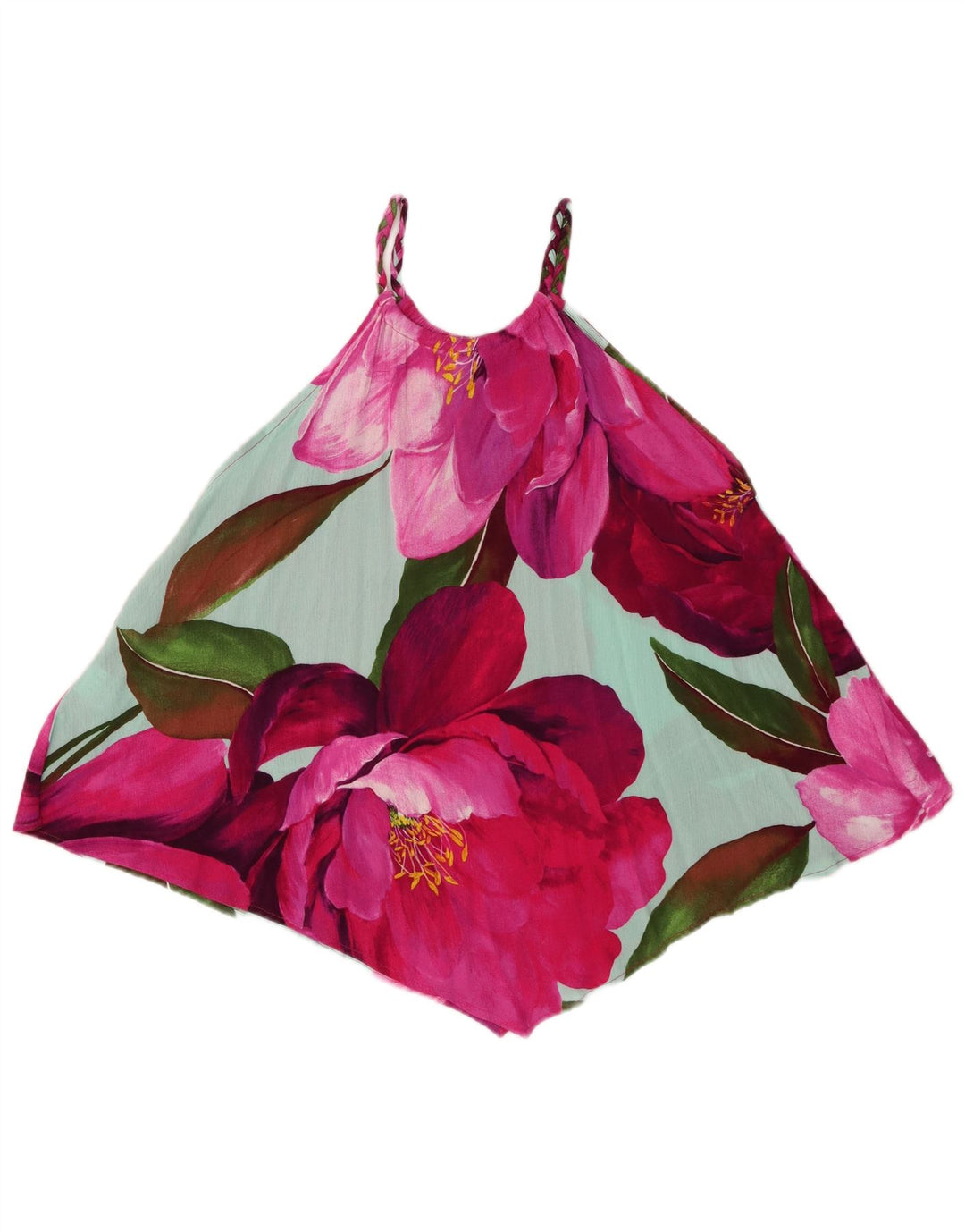 DESIGUAL Dame Asymmetrisk Halter Top UK 14 Medium Multicolored Floral