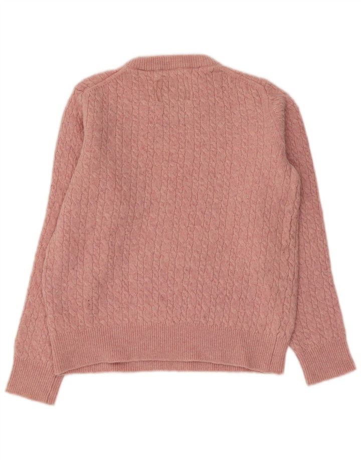 JACK WILLS Dame Boat Neck Jumper Sweater UK 14 Large Pink Wool