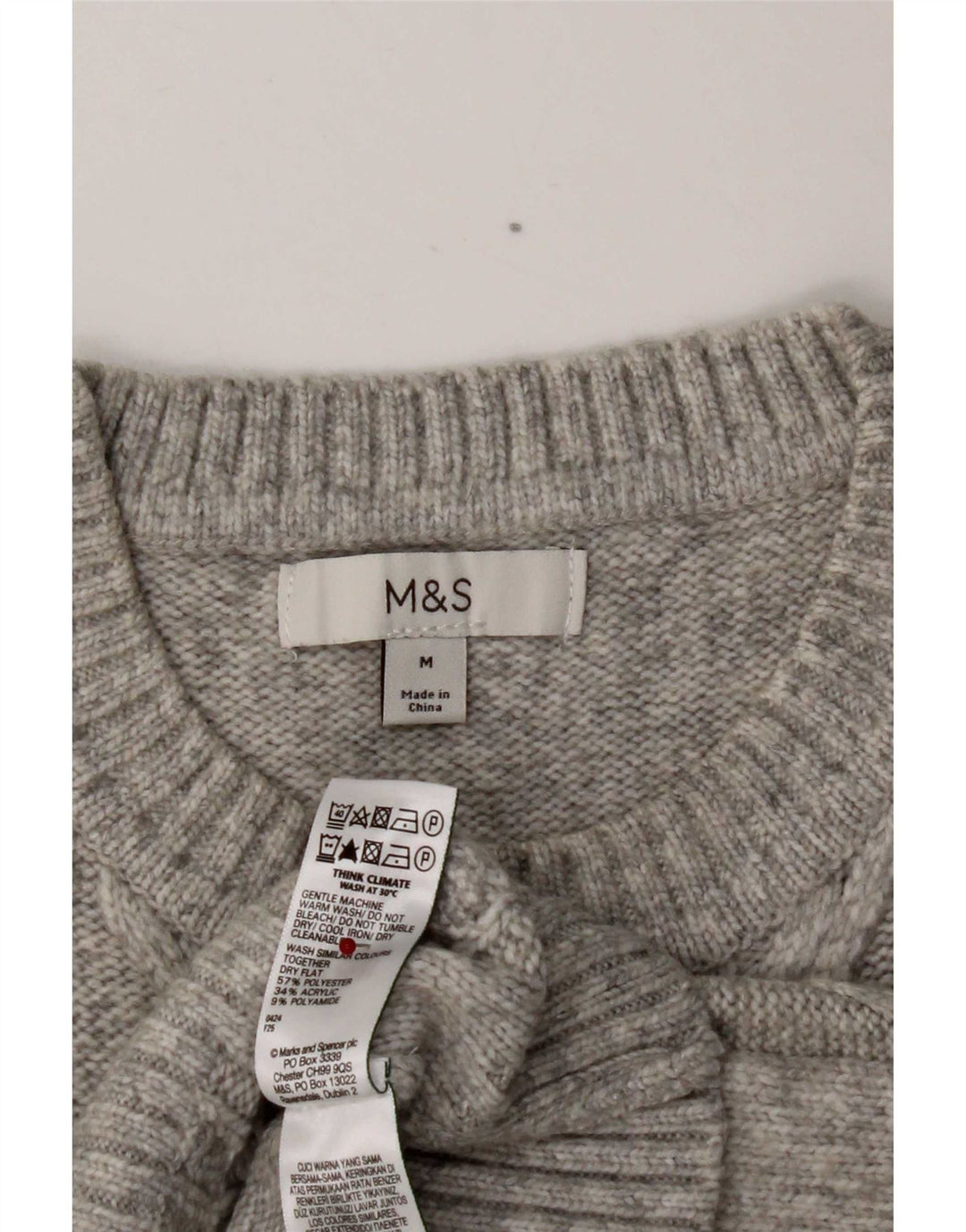 Marks & Spencer Dame Vest Tank Top UK 14 Medium Grå Polyester