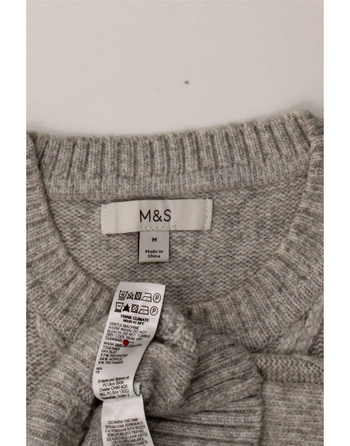 Marks & Spencer Dame Vest Tank Top UK 14 Medium Grå Polyester
