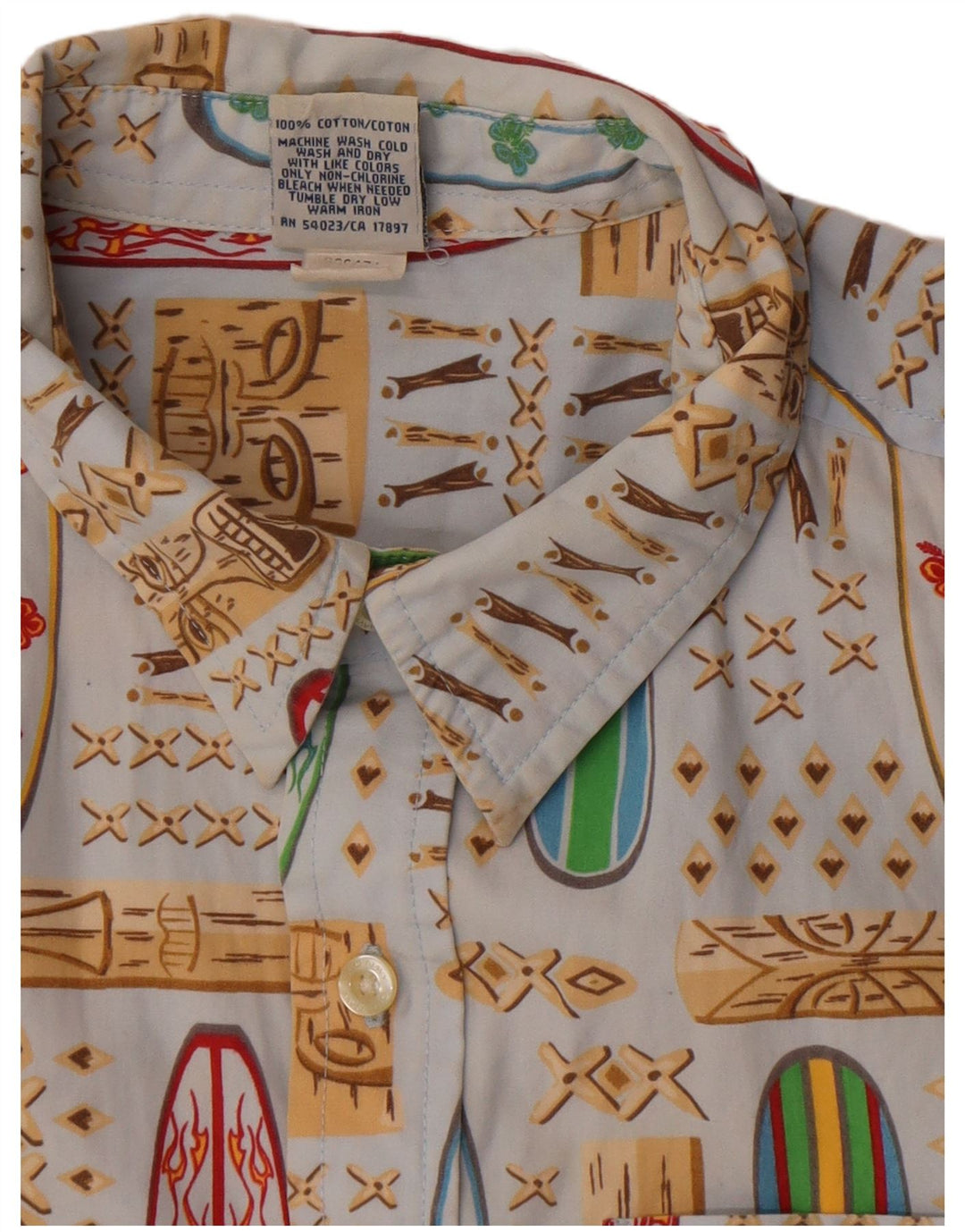 Old Navy Boys abstrakt mønster skjorte 14-15 år XL Blå Hawaiian