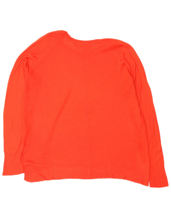 Zara Dame Oversized Boat Neck Jumper Sweater UK 14 Medium Orange Viscose