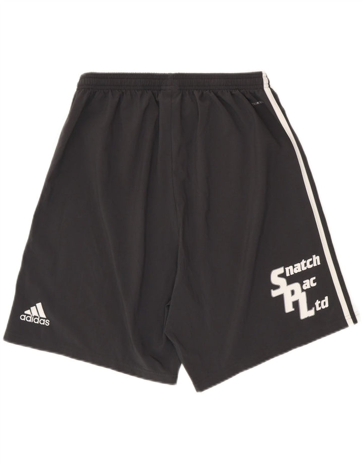 Adidas Herre Climalite grafiske sportsshorts store sorte polyester