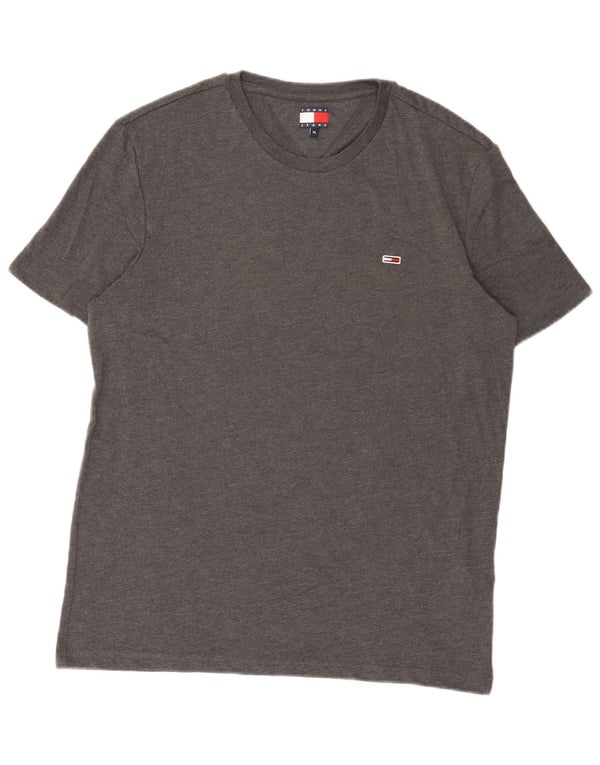 Tommy Hilfiger Herre T-Shirt Top XL Grå Bomuld
