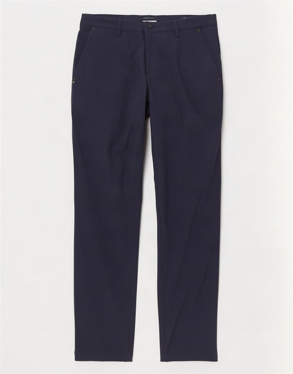 Hugo Boss Mens Slim Chino Trousers W30 L31 Navy Blue Polyester