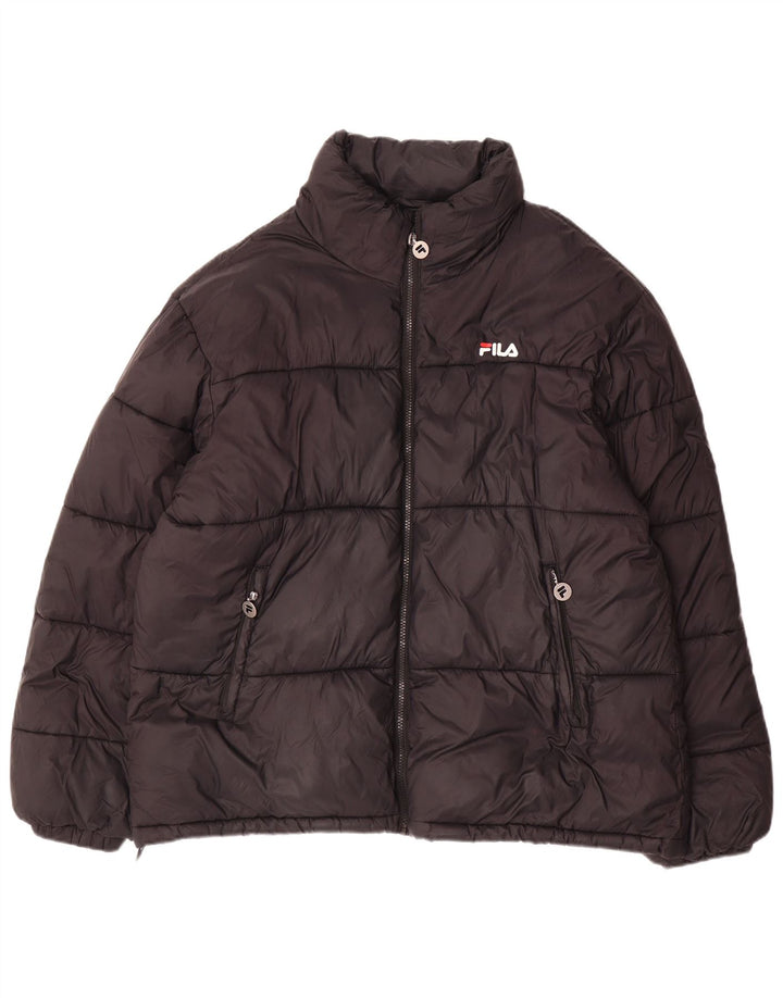 Fila Herre Polstret Jakke UK 44 2XL Sort Polyester