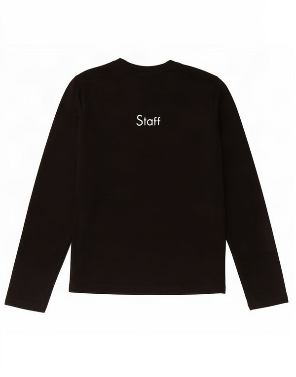 Calvin Klein Jeans Womens Graphic Top Long Sleeve UK 10 Small Black Cotton