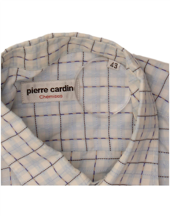 Pierre Cardin Herre kortærmet skjorte str. 43 Large Blue Check
