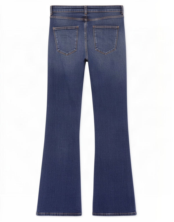 Zara Womens High Waist Flared Jeans EU 40 Medium W30 L33 Blue Cotton