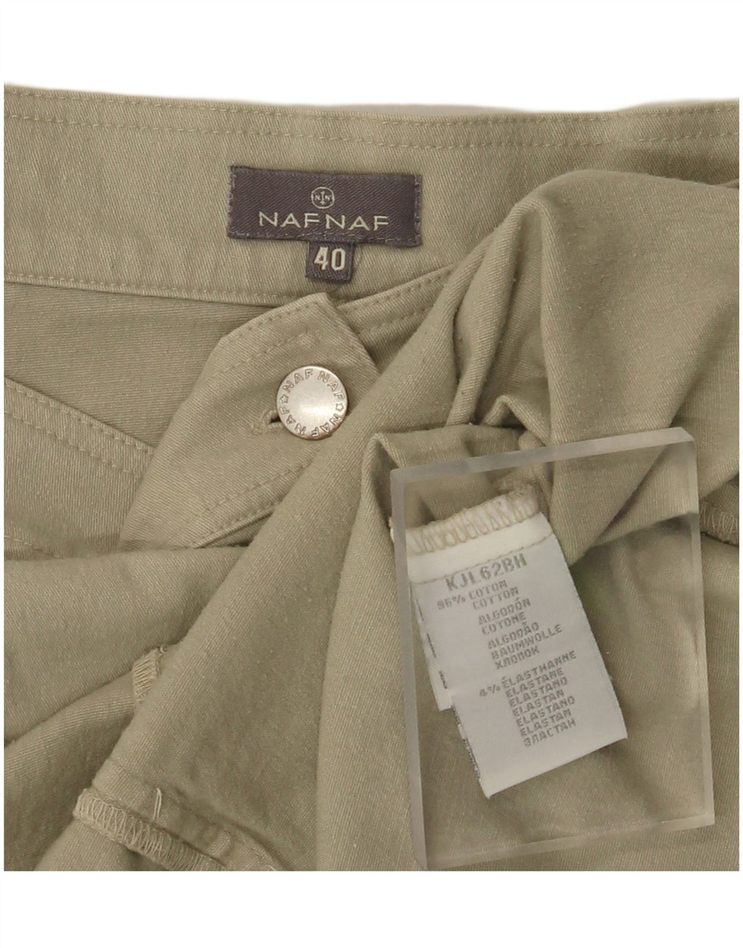 NAF NAF Dame Mini-nederdel EU 40 Medium W28 Khaki Bomuld