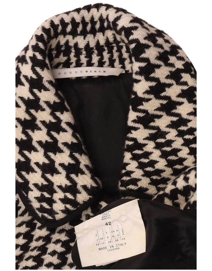 Penny Black Dame Oversized Overfrakke UK 10 Small Black Houndstooth Wool