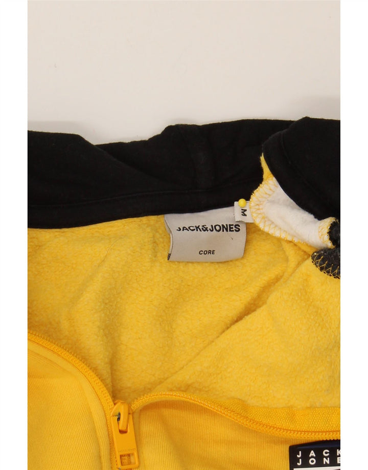JACK & JONES Mens Zip Hoodie Sweater Medium Yellow Colourblock Cotton Vintage Jack & Jones and Second-Hand Jack & Jones from Messina Hembry 