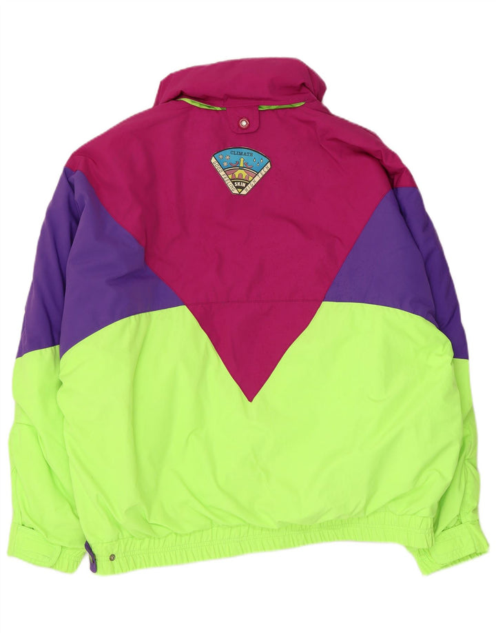 Vintage Herre Hætte Anorak Jakke IT 50 Stor Flerfarvet Colourblock