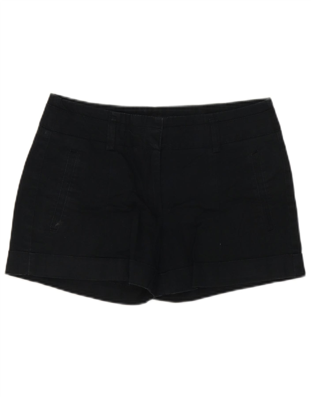 Zara Chino Shorts til kvinder Small W26 Sort bomuld