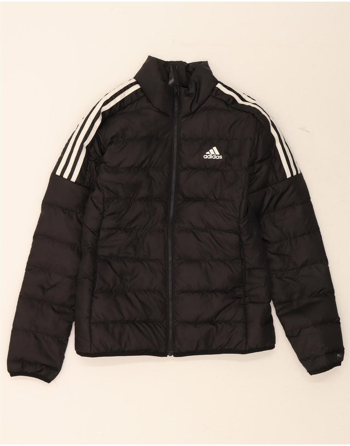 ADIDAS Womens Padded Jacket UK 8/10 Small Black Polyester Vintage Adidas and Second-Hand Adidas from Messina Hembry 