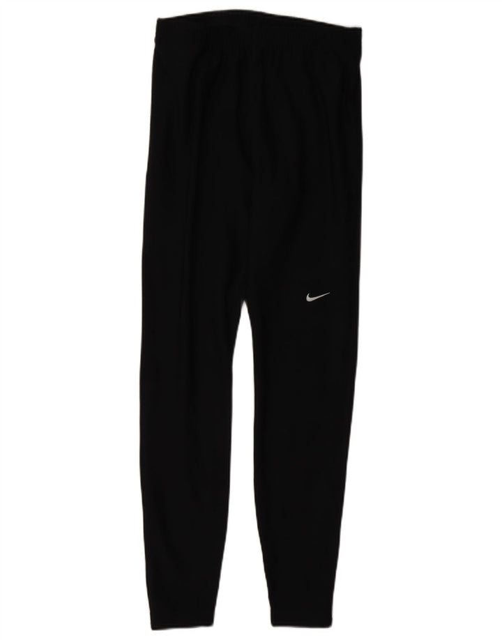 Nike Dame Dri Fit Leggings UK 14 Medium Navy Blue Polyester