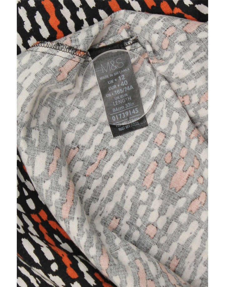 MARKS & SPENCER A-line nederdel til kvinder UK 12 Medium W30 Flerfarvet Chevron