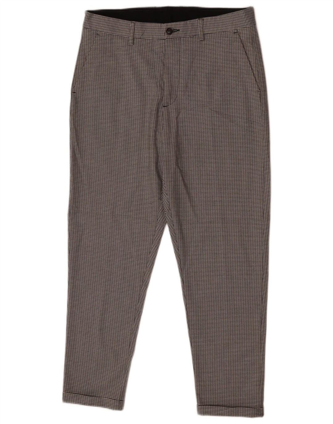 Zara Herre Slim Chino Bukser EU 40 Medium W31 L25 Grå Houndstooth