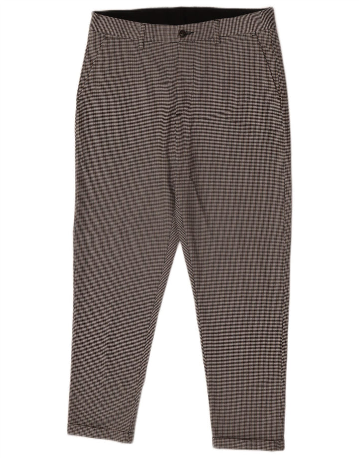 Zara Herre Slim Chino Bukser EU 40 Medium W31 L25 Grå Houndstooth